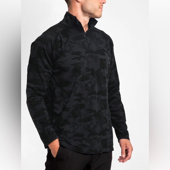 Men's Kyodan Gray camouflage Long Sleeve Seamless 1/4 Zip Shirt - Picture 2 of 7